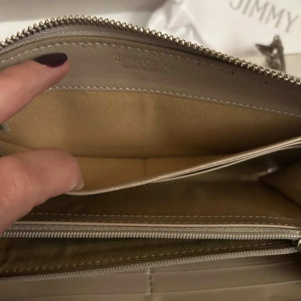 Jimmy Choo Authentic Washed Metallic Deerskin With COA/ Dust Bag/ Box